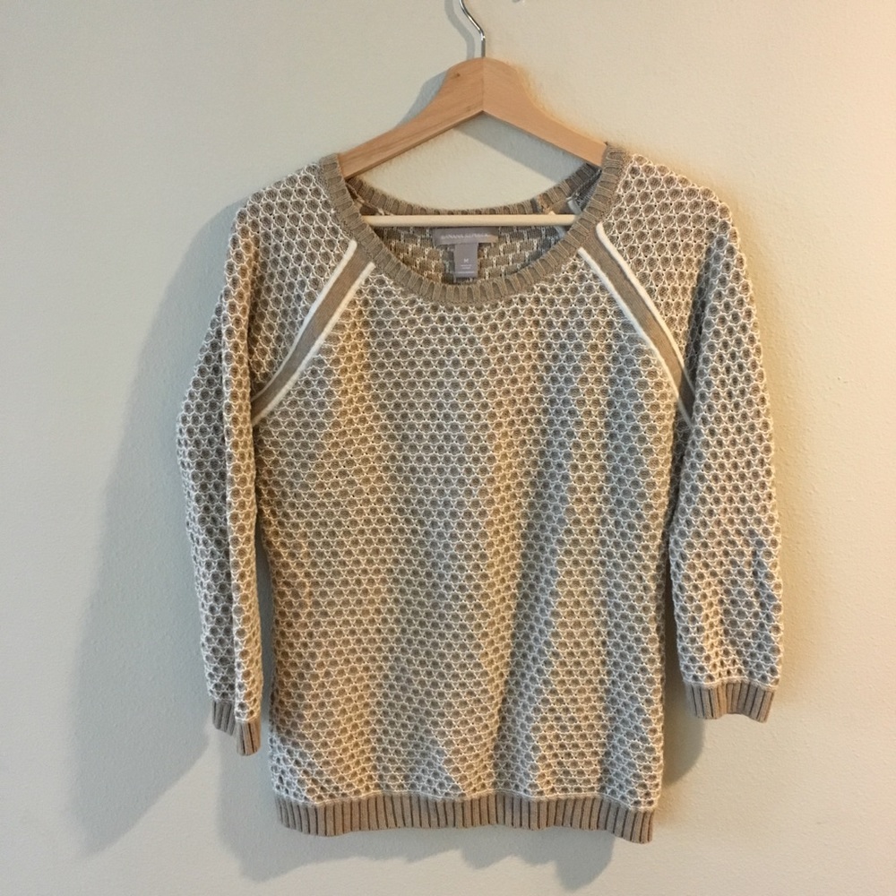 Banana Republic 3/4 length cream sweater - M